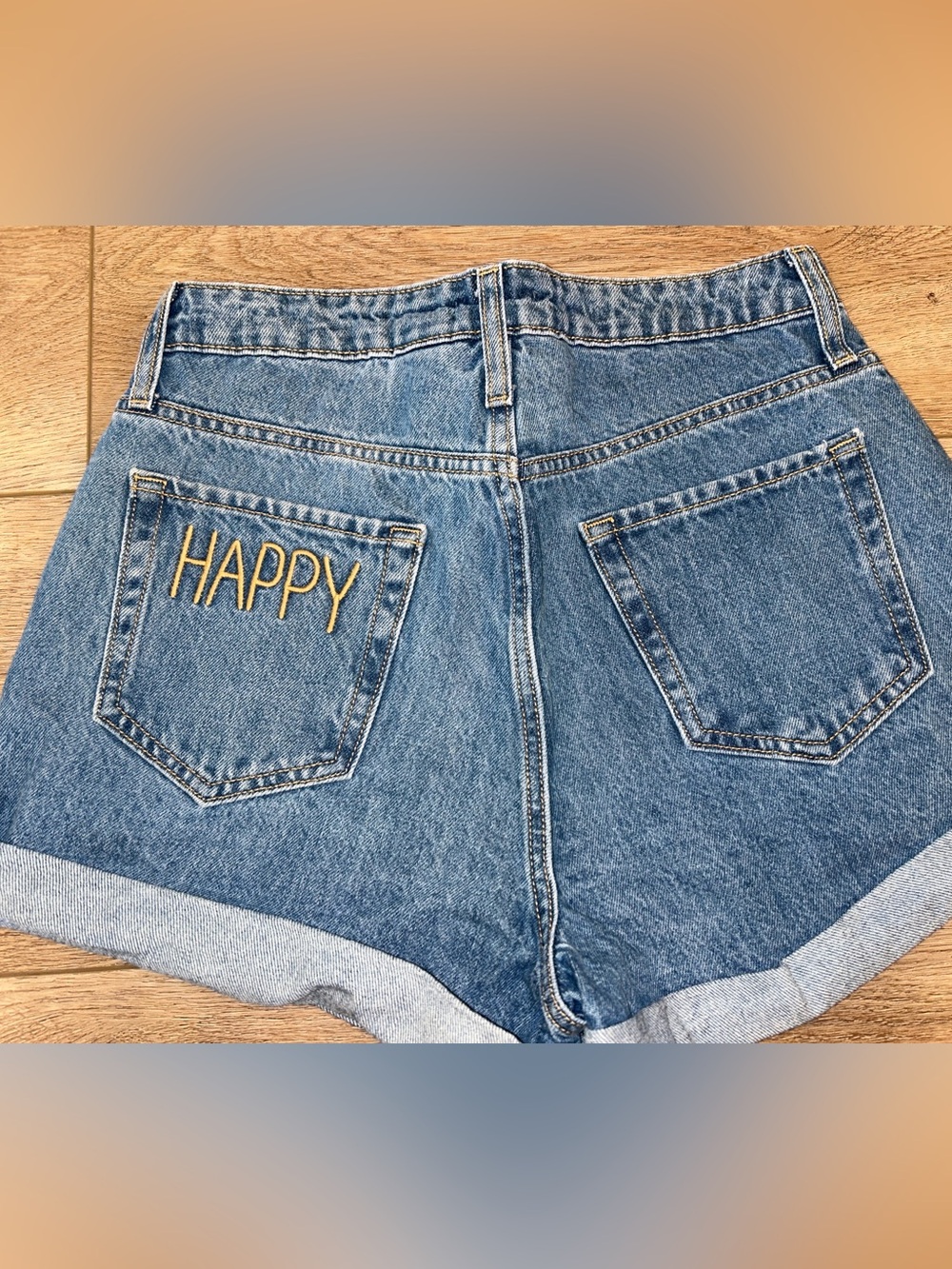 wild fable High-Rise mom jean shorts Medium Blue Denim Roll-Cuff